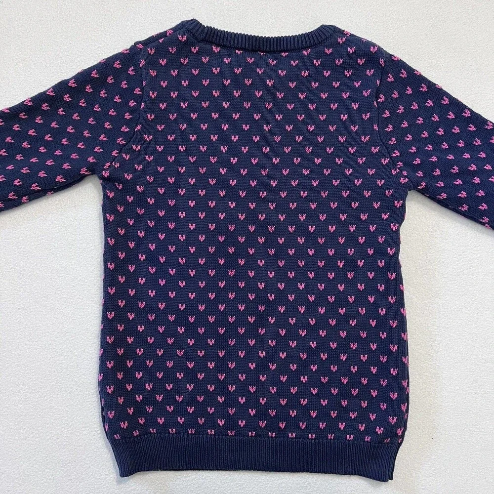 OshKosh B'Gosh Girl Blue PInk Fair Isle Silver Metallic Unicorn Knit Sweater 12